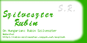 szilveszter rubin business card